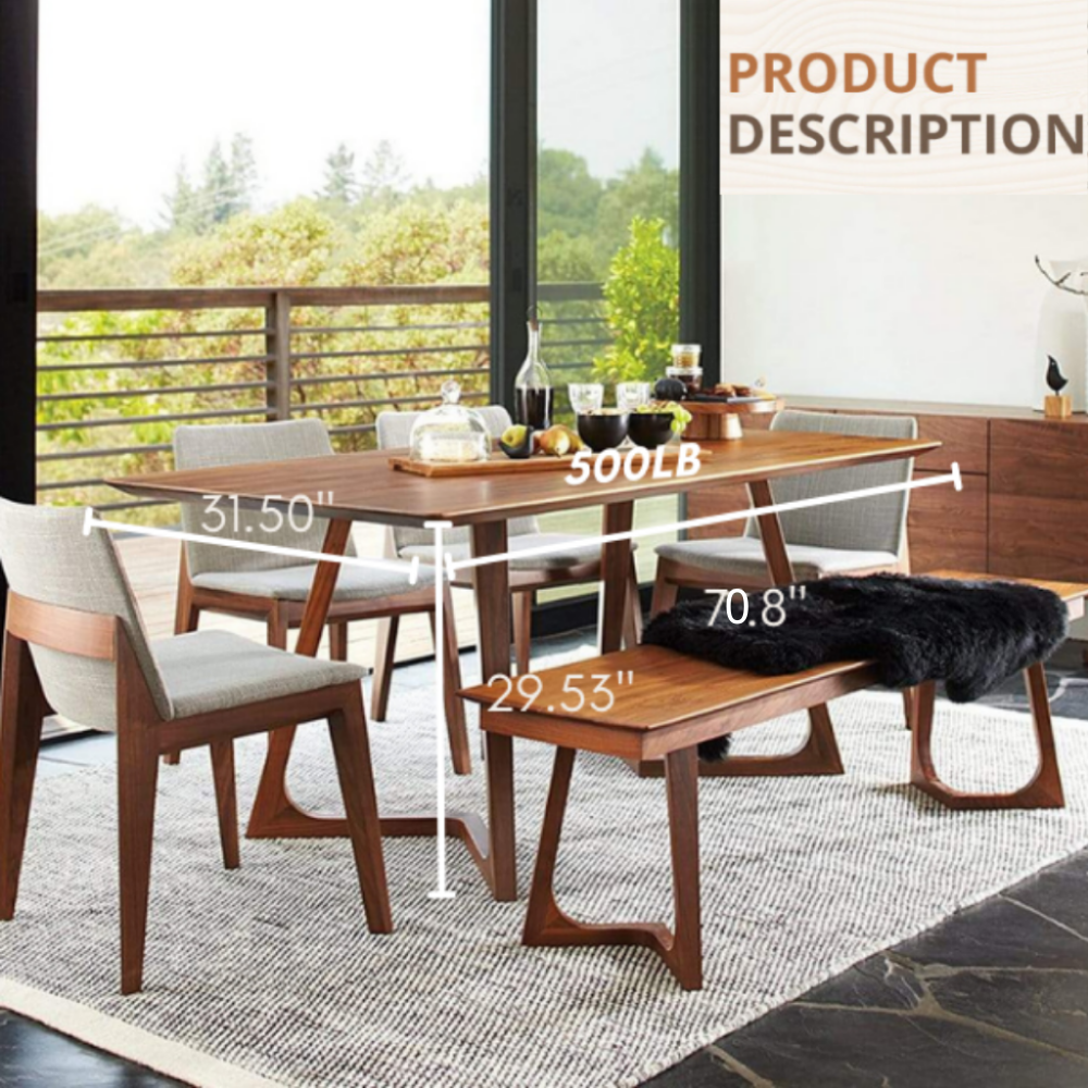 Krisleen 71" Ash Solid Wood Dining Table