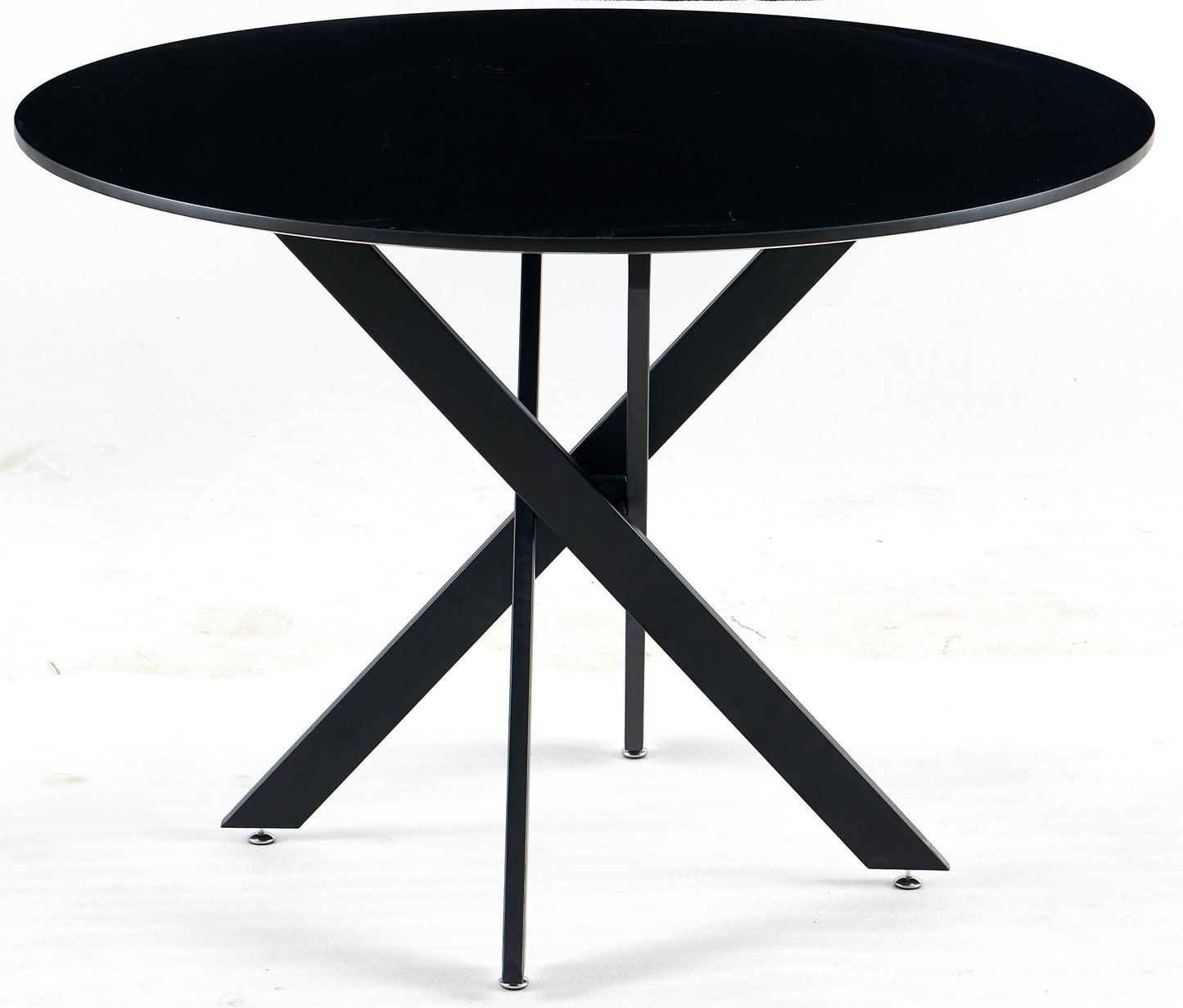 42.1"BLACK Table Mid-century Dining Table for 4-6 people