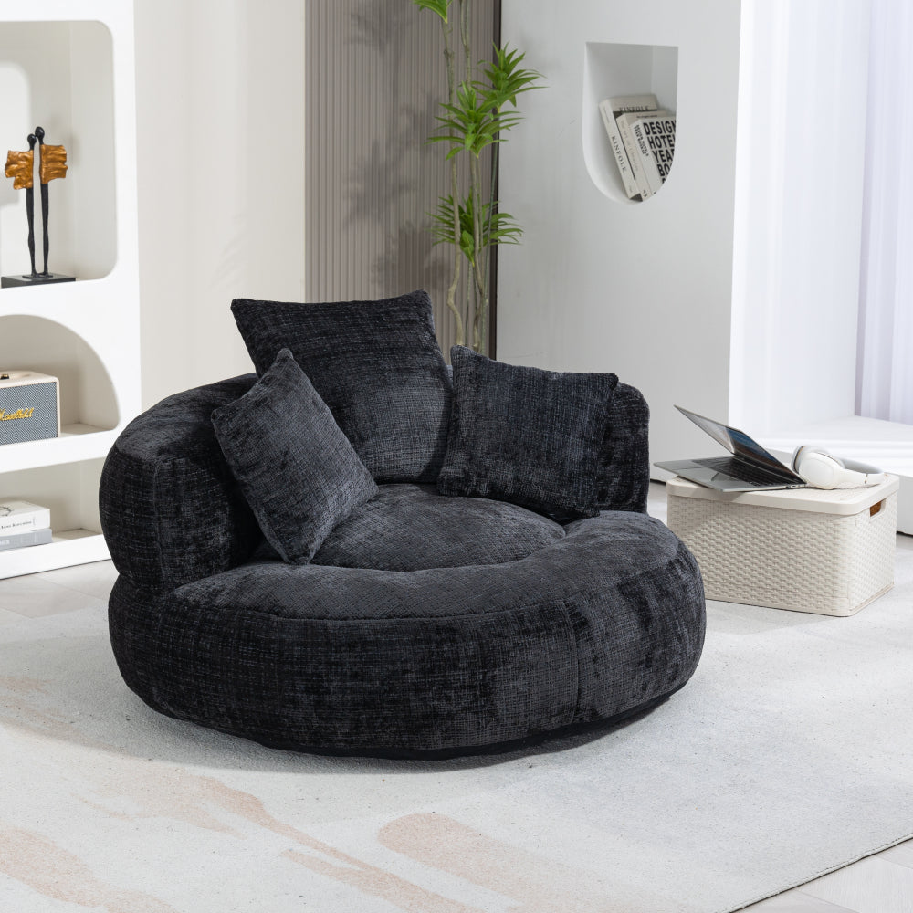 Lazy Sofa Durable Comfort Lounger High Back Bean Bag Chair Couch With Three Pillows