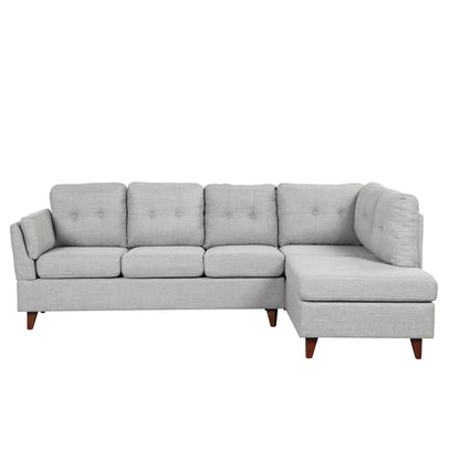 Modern Linen Fabric Sofa 97.2" , L-Shape Couch with Chaise Lounge,Sectional Sofa with one Lumbar Pad,Beige