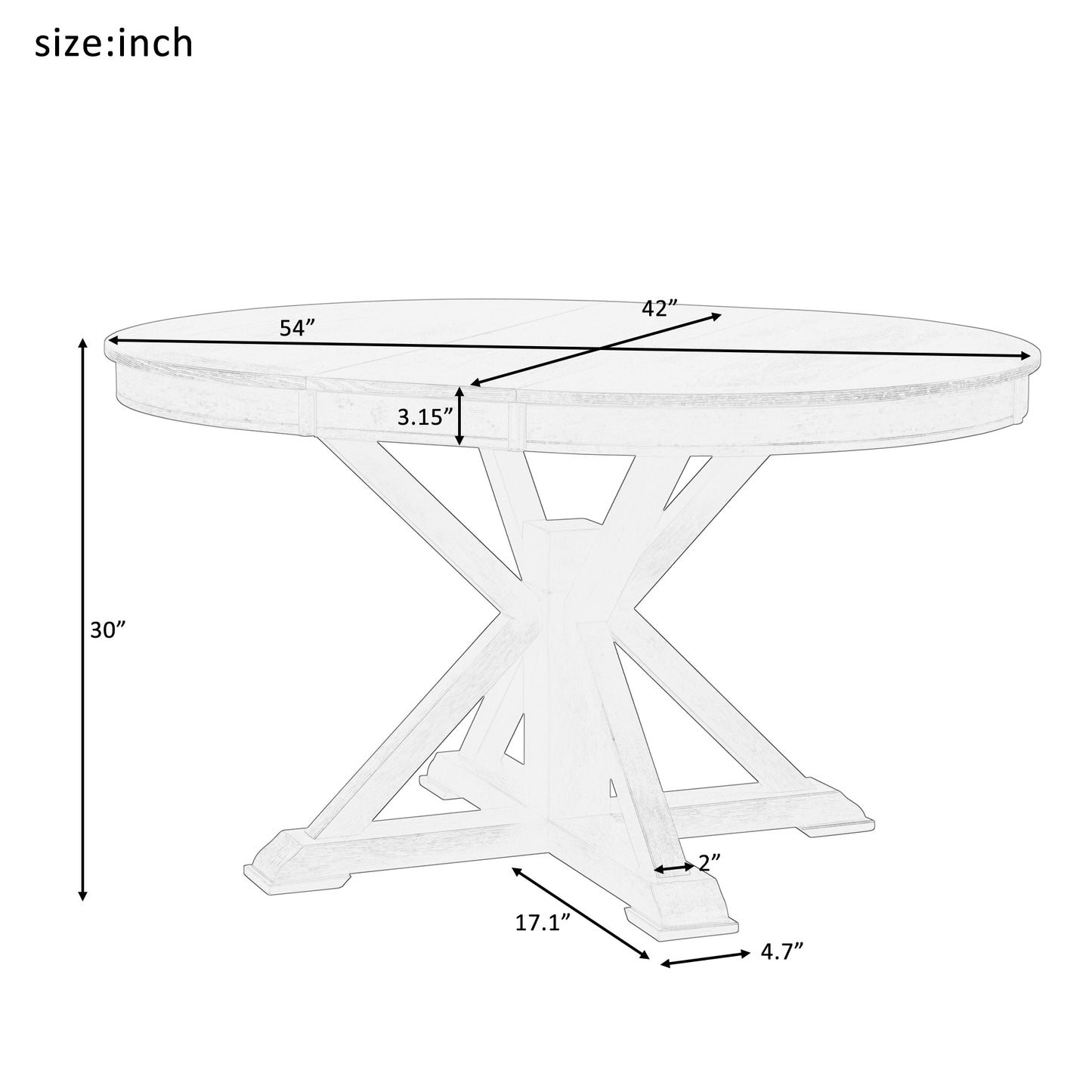 Extendable Dining Table with a 12" Leaf for Dining Room and Living Room