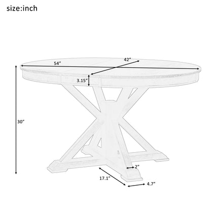 Extendable Dining Table with a 12" Leaf for Dining Room and Living Room