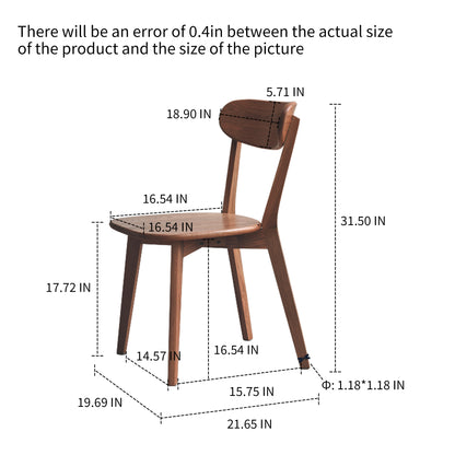 2PCS Dining chair natural wood 100% dirt-free wood chair solid chair table chair