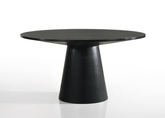 Black 59" Wide Contemporary Round Dining Table