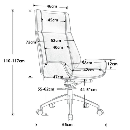 Corrigan Studio® Genuine Leather Ergonomic Office Chair Executive Swivel Chair