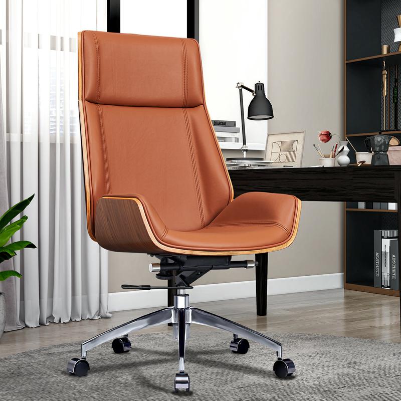 Corrigan Studio® Genuine Leather Ergonomic Office Chair Executive Swivel Chair