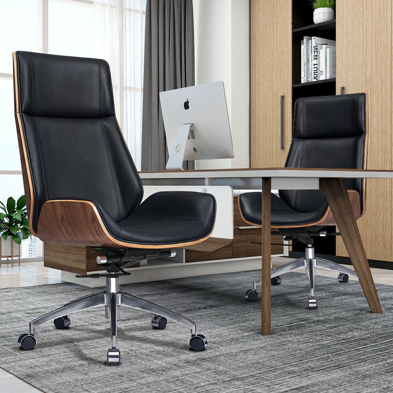 Corrigan Studio® Genuine Leather Ergonomic Office Chair Executive Swivel Chair