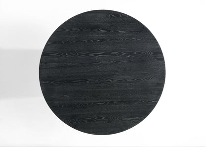 Black 59" Wide Contemporary Round Dining Table