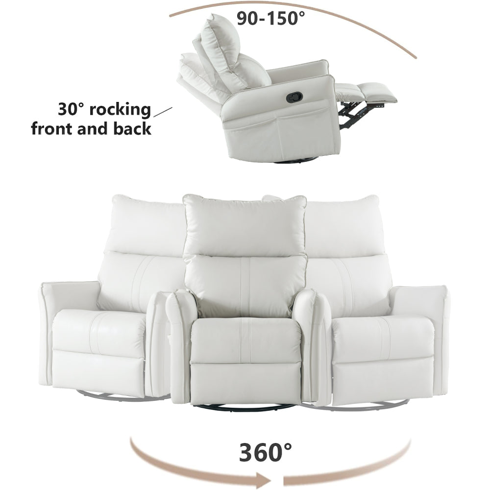 Rocking Recliner Chair,360 Degree Swivel Nursery Rocking Chair,Glider Chair,Modern Small Rocking Swivel Recliner Chair for Bedroom,Living Room Chair Home Theater Seat,Side Pocket(Light Gray)