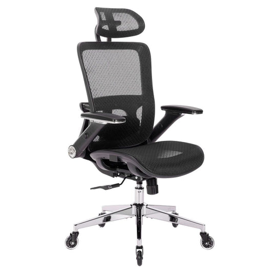 black ergonomic Mesh Office Chair  High Back  Adjustable Headrest with Flip-Up Arms