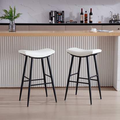 Set of 2 for Dining Room Kitchen Counter Island, PU Upholstered Breakfast Stools With Footrest