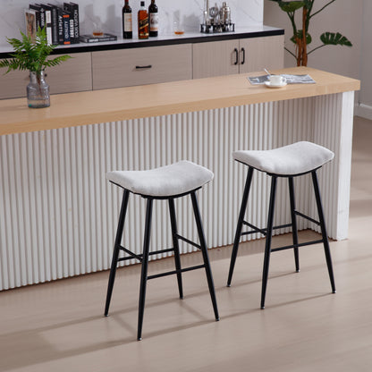 Set of 2 for Dining Room Kitchen Counter Island, PU Upholstered Breakfast Stools With Footrest