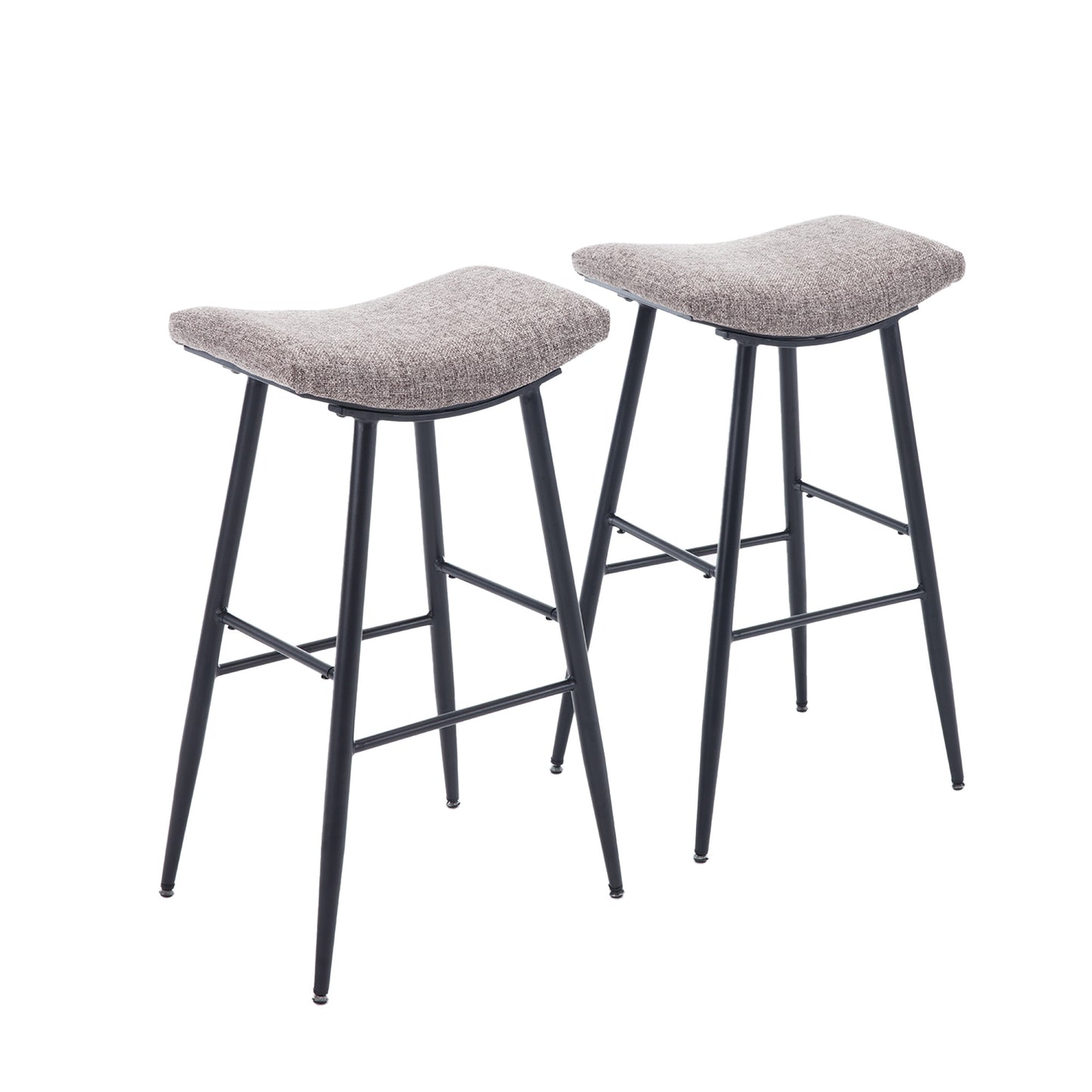 Set of 2 for Dining Room Kitchen Counter Island, PU Upholstered Breakfast Stools With Footrest