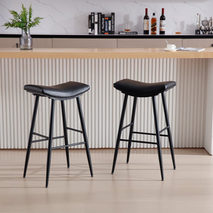 Set of 2 for Dining Room Kitchen Counter Island, PU Upholstered Breakfast Stools With Footrest