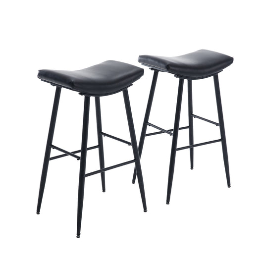 Set of 2 for Dining Room Kitchen Counter Island, PU Upholstered Breakfast Stools With Footrest