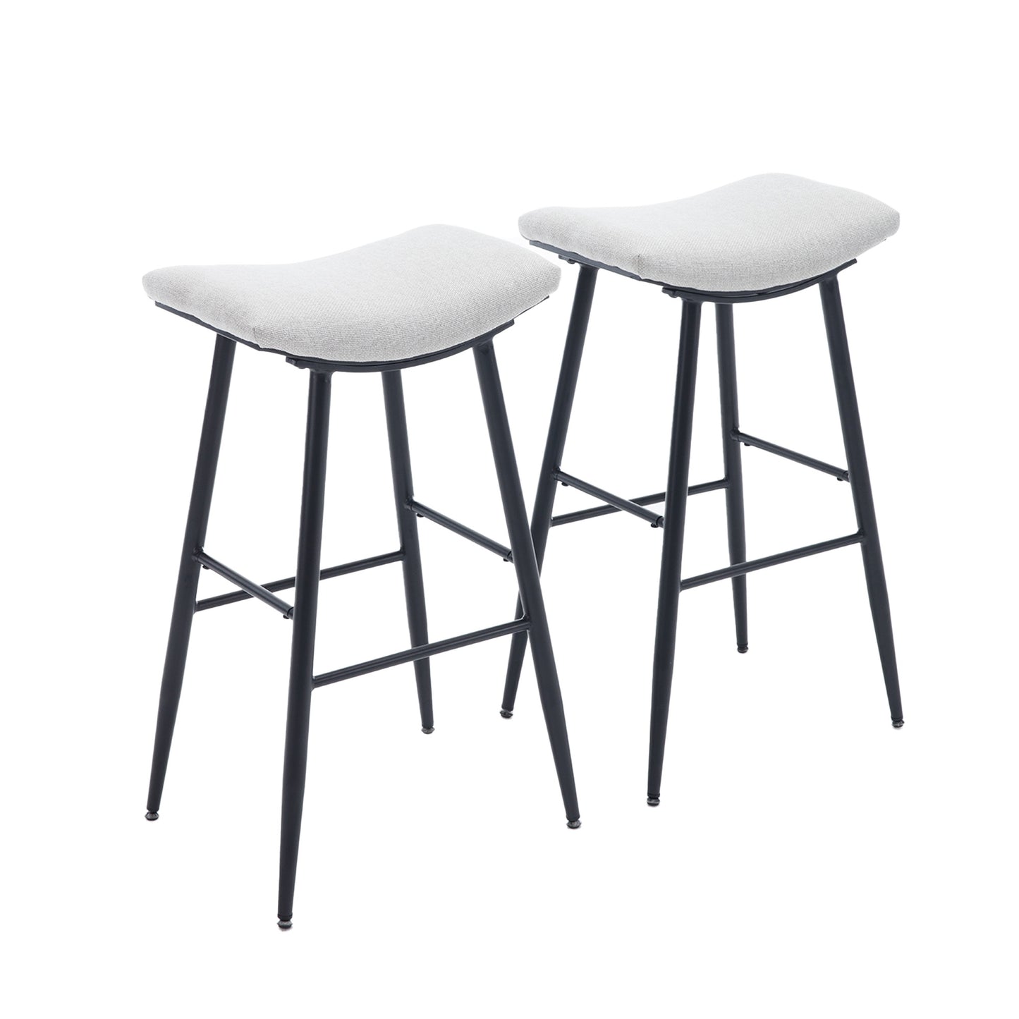 Set of 2 for Dining Room Kitchen Counter Island, PU Upholstered Breakfast Stools With Footrest