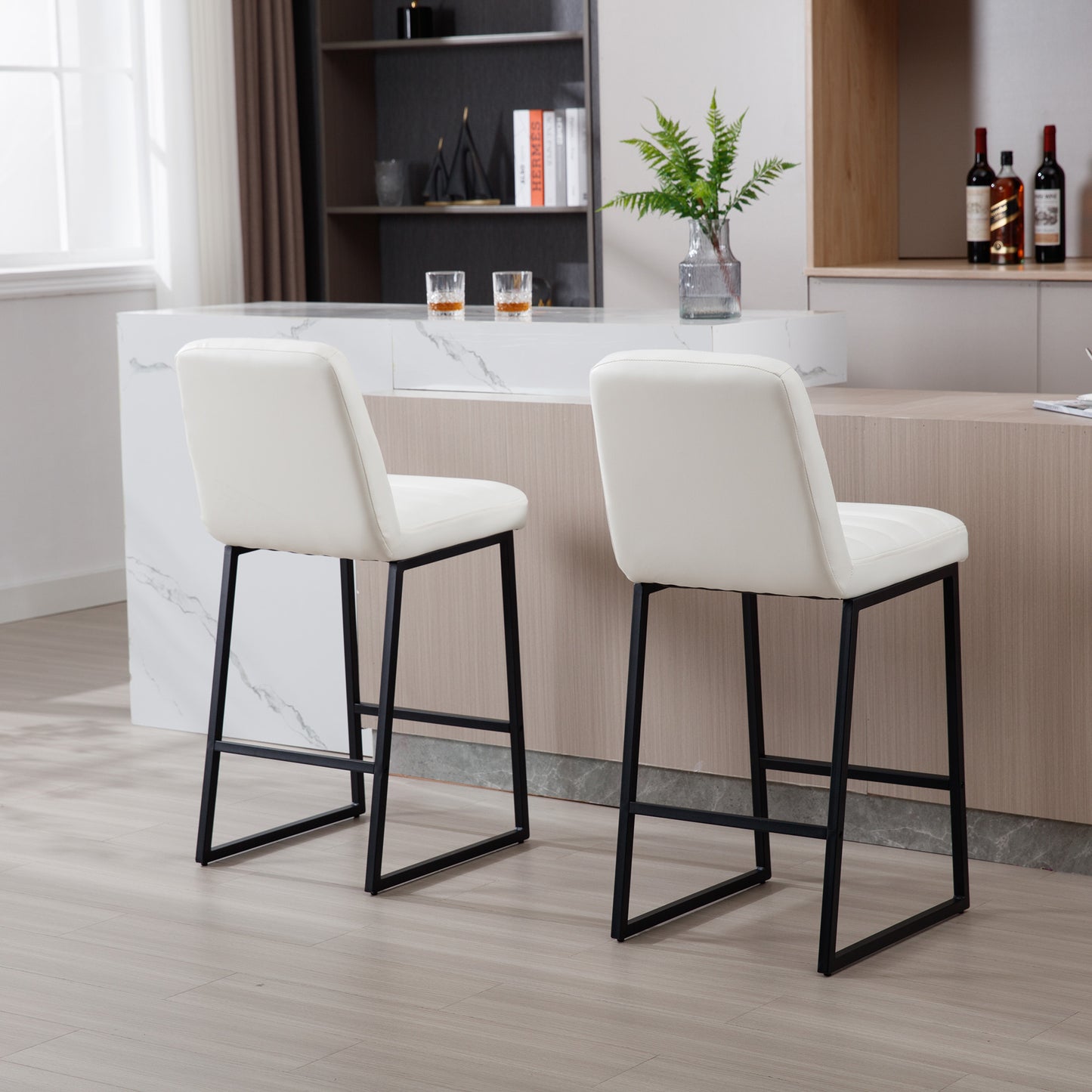 Low Bar Stools Set of 2 Bar Chairs