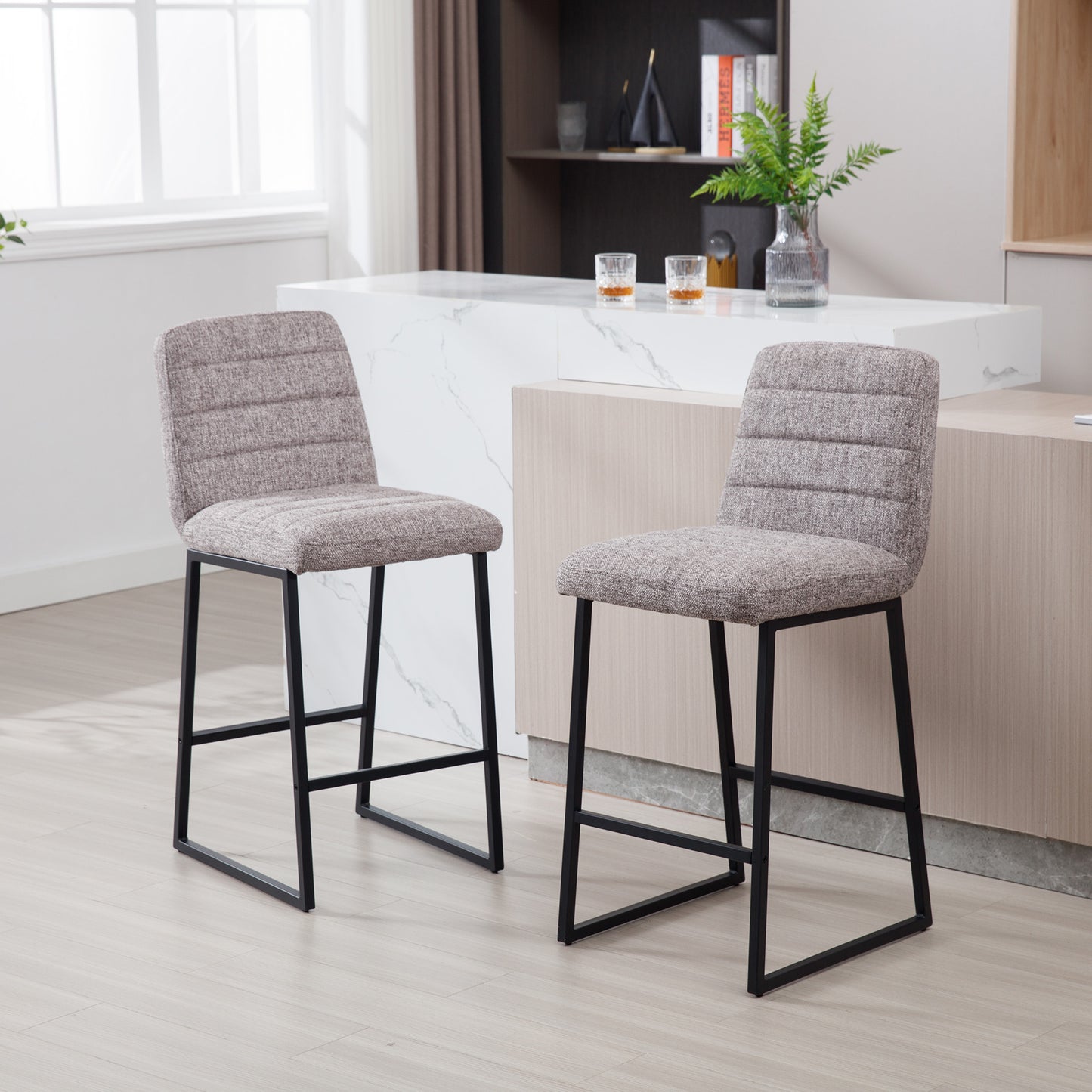 Low Bar Stools Set of 2 Bar Chairs