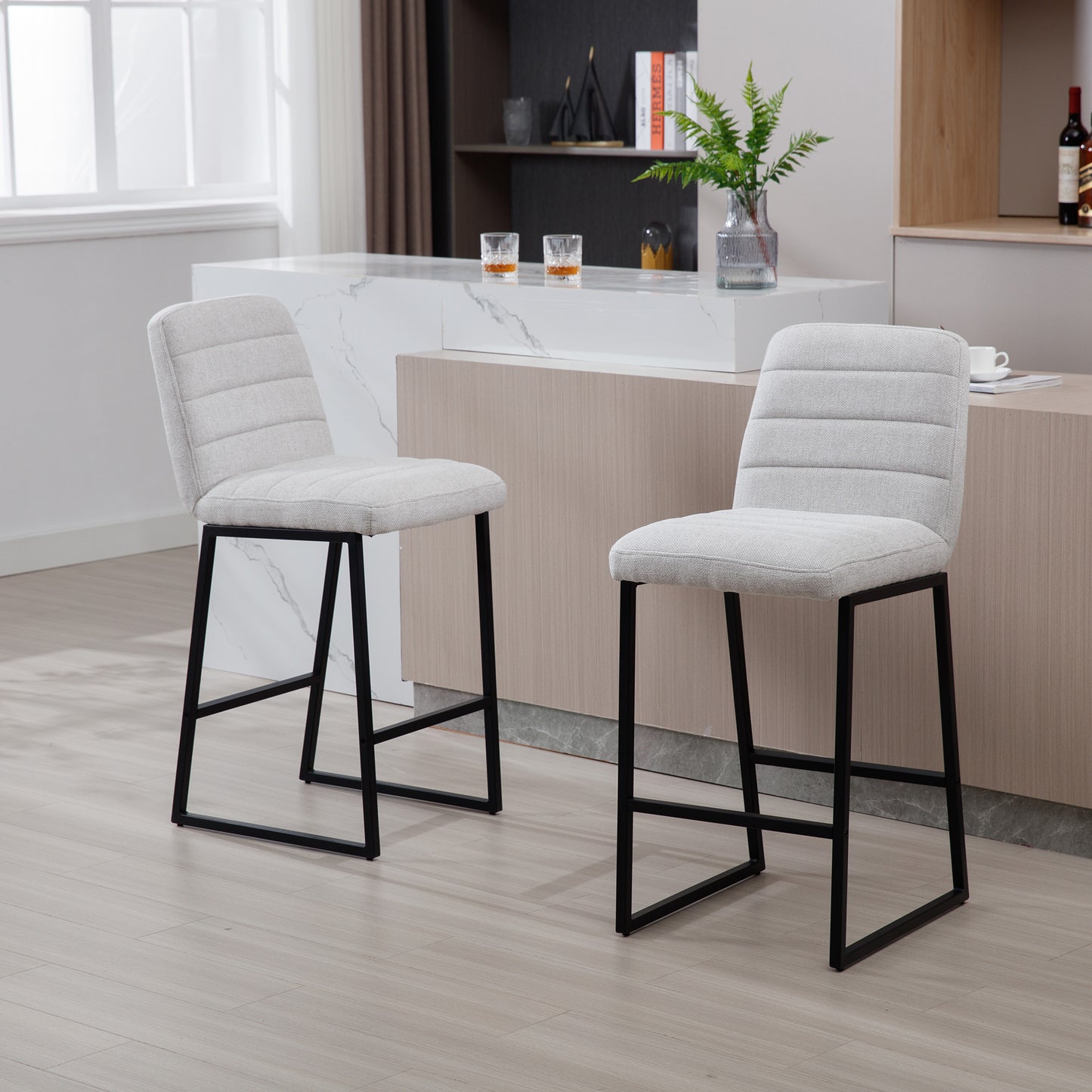 Low Bar Stools Set of 2 Bar Chairs