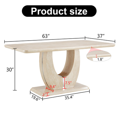 Modern minimalist luxury MDF rectangular dining table "63* "37* "30