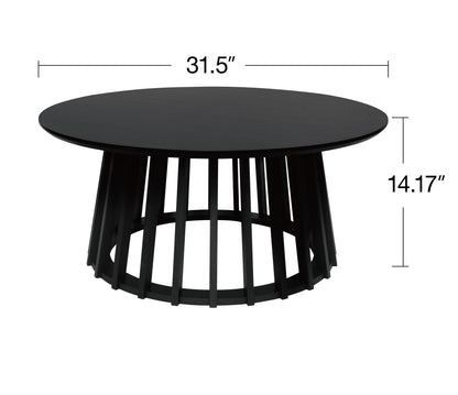 Round Coffee Table Sofa Table Set of 2, Grille Molding, Suitable for Bedroom, Living Room, Balcony