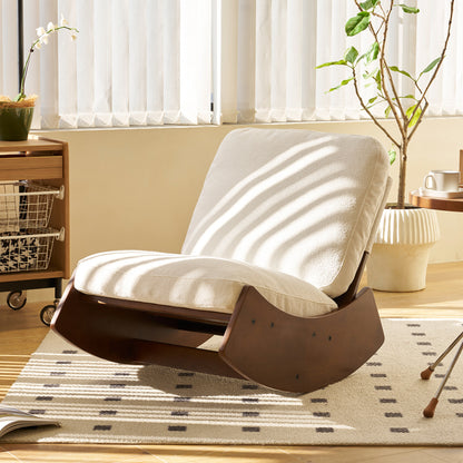 Comfortable Glider Rocking Chair, High-Quality Upholstery Glider Chair, Solid Wood Frame, Perfect for Multiple Settings