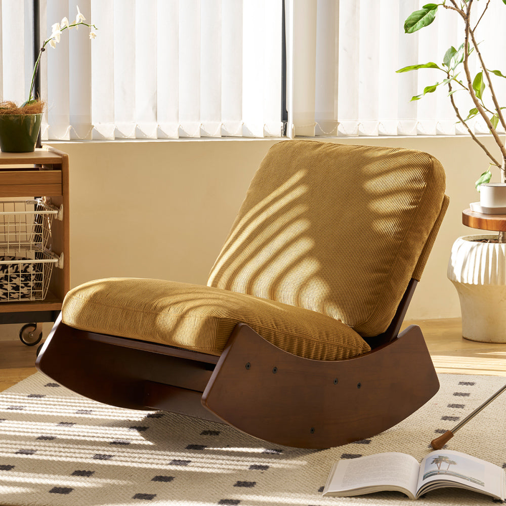 Comfortable Glider Rocking Chair, High-Quality Upholstery Glider Chair, Solid Wood Frame, Perfect for Multiple Settings