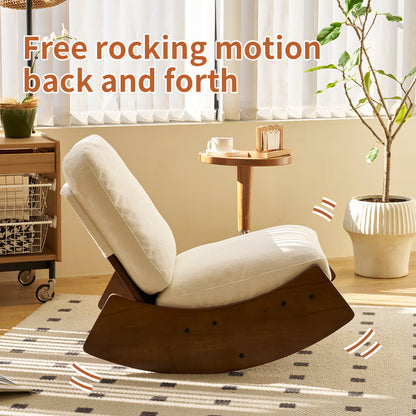 Comfortable Glider Rocking Chair, High-Quality Upholstery Glider Chair, Solid Wood Frame, Perfect for Multiple Settings