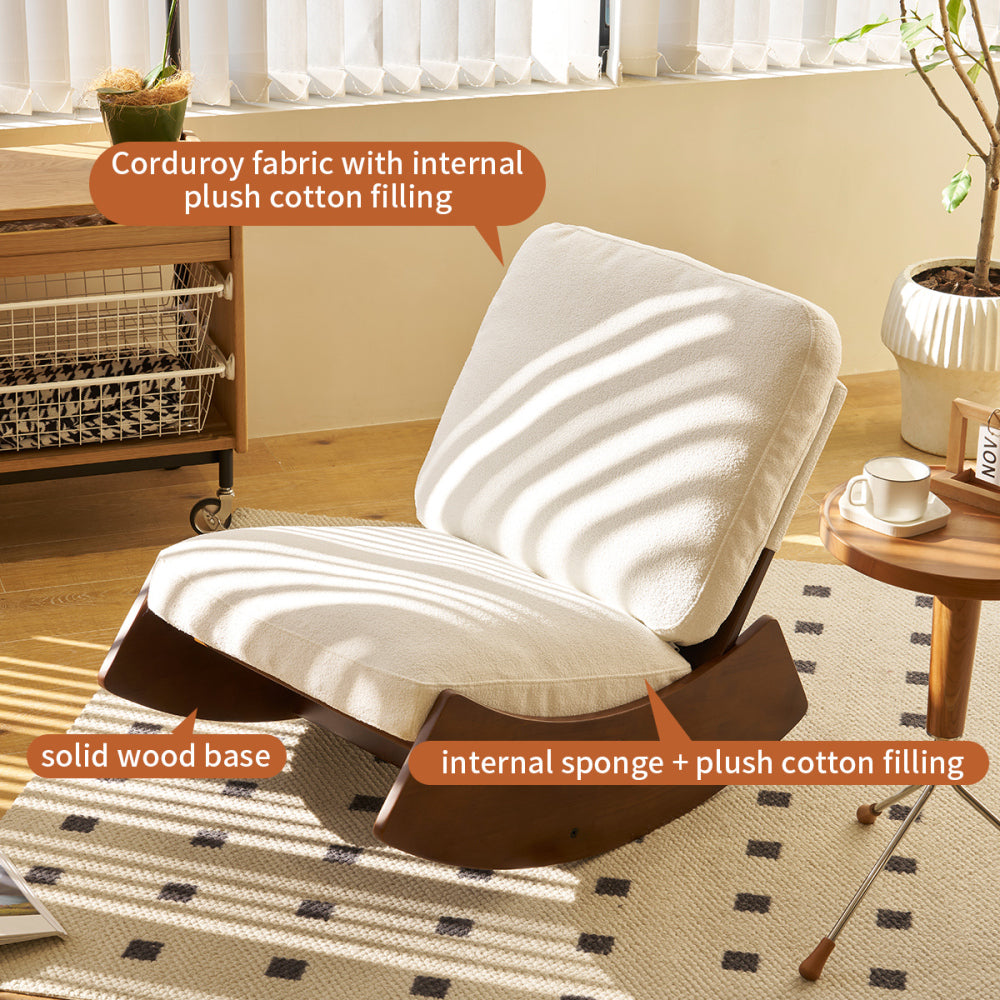 Comfortable Glider Rocking Chair, High-Quality Upholstery Glider Chair, Solid Wood Frame, Perfect for Multiple Settings