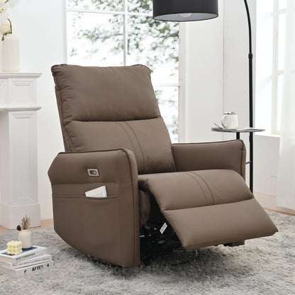 Rocking Recliner Chair,360 Degree Swivel Nursery Rocking Chair,Glider Chair,Modern Small Rocking Swivel Recliner Chair for Bedroom,Living Room Chair Home Theater Seat,Side Pocket(Light Gray)