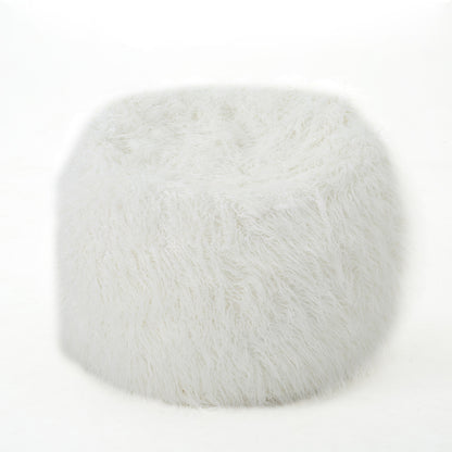 Mahin 5 Foot Rounded Faux Fur Bean Bag, Lavender