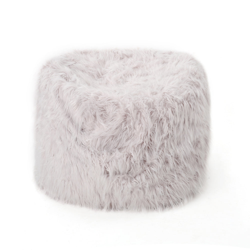 Mahin 5 Foot Rounded Faux Fur Bean Bag, Lavender