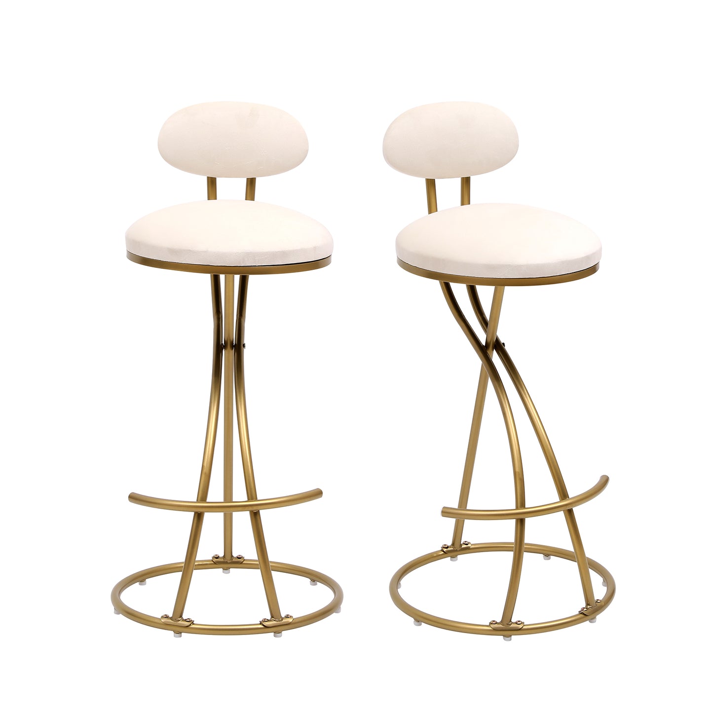 Bar Stools Upholstered Counter Height Bar stools Set of 2 Modern PU Leather Dining Chairs