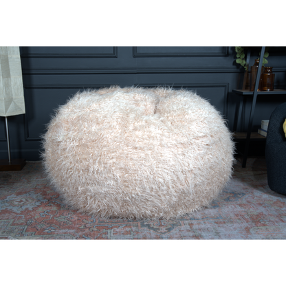 Mahin 5 Foot Rounded Faux Fur Bean Bag, Lavender