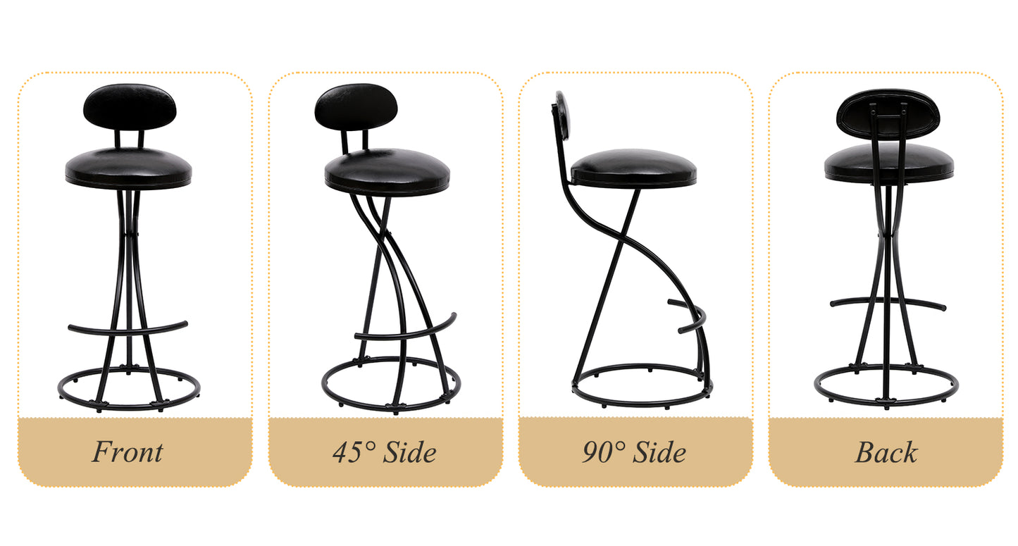 Bar Stools Upholstered Counter Height Bar stools Set of 2 Modern PU Leather Dining Chairs