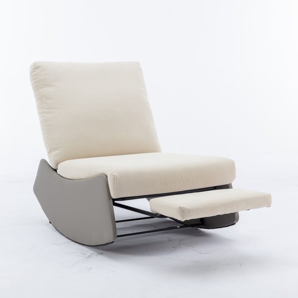 Modern Rocking Chair Recliner Comfy Rocker Nursery Chair with Footrest Accent Reading Chair