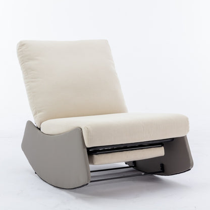 Modern Rocking Chair Recliner Comfy Rocker Nursery Chair with Footrest Accent Reading Chair