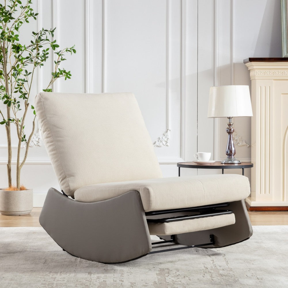 Modern Rocking Chair Recliner Comfy Rocker Nursery Chair with Footrest Accent Reading Chair