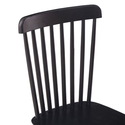 4 pieces of dining chair, black, rubber wood material, dining chair, solid wood chair, solid wood dining table chair, living room chair, simple and natural