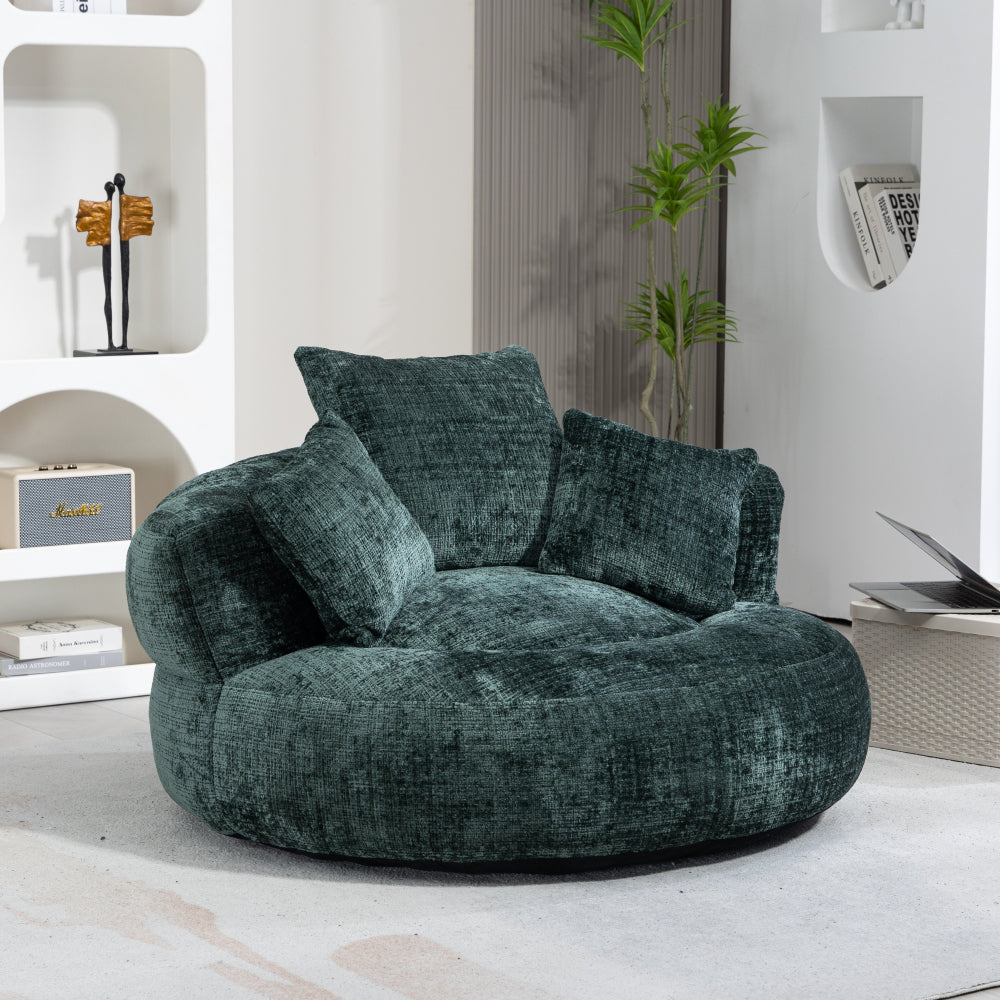 Lazy Sofa Durable Comfort Lounger High Back Bean Bag Chair Couch With Three Pillows