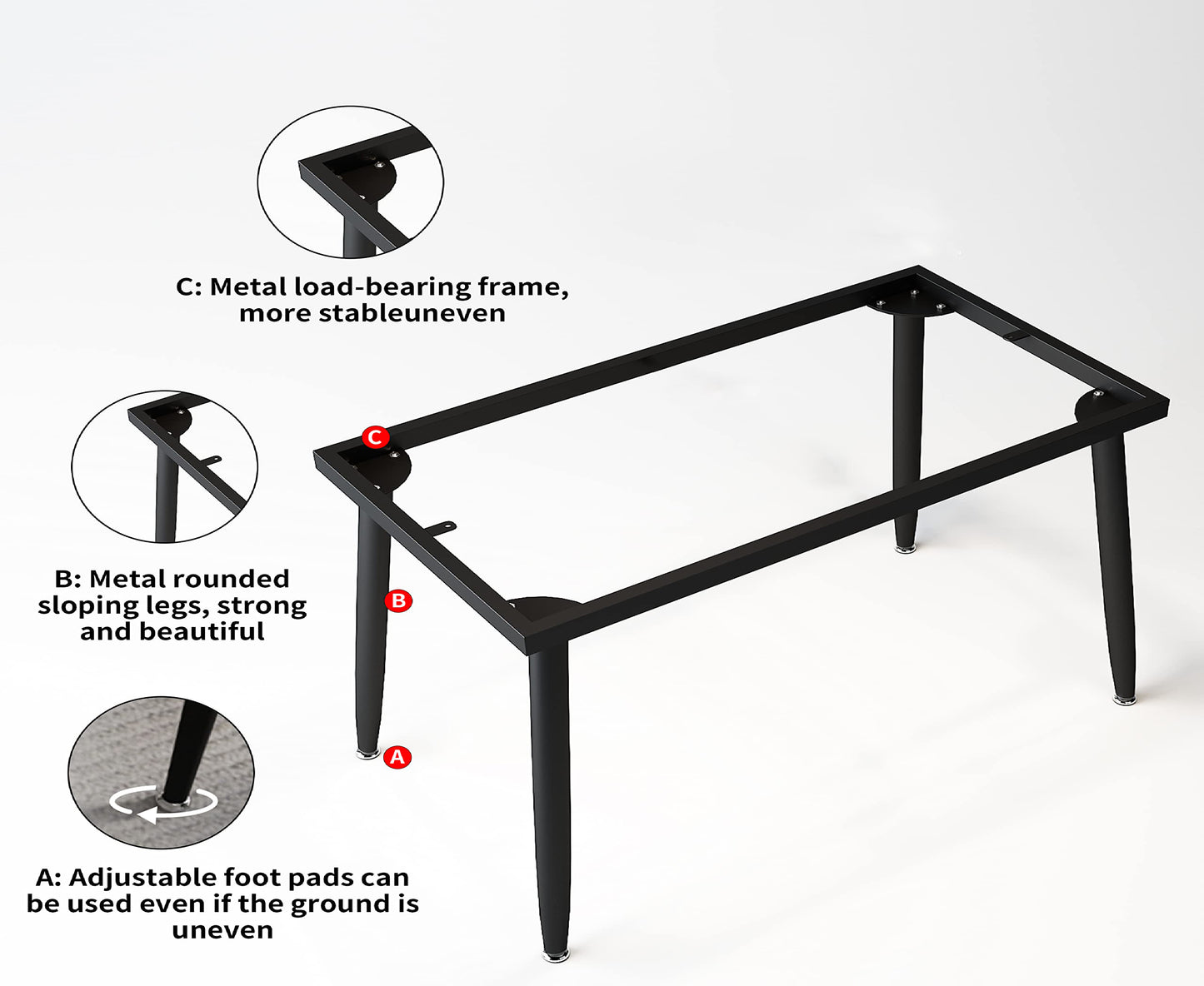 NIUTN White Rectangle Dining Table for 4-6-8: Sintered Stone, Metal Base, Elegant Design