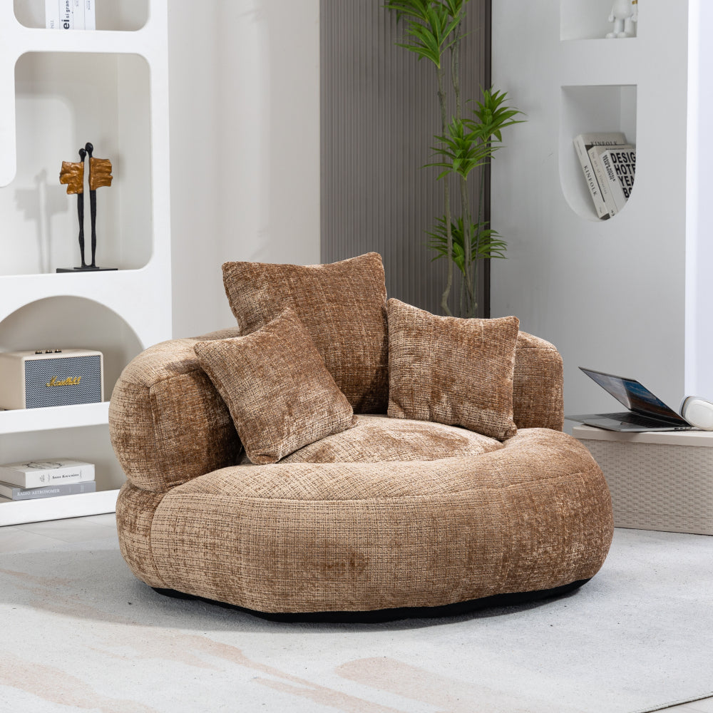 Lazy Sofa Durable Comfort Lounger High Back Bean Bag Chair Couch With Three Pillows