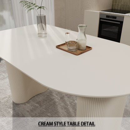 63 "Modern Fashion MDF New Cream Style Dining Table, 4-8 Person Dining Table