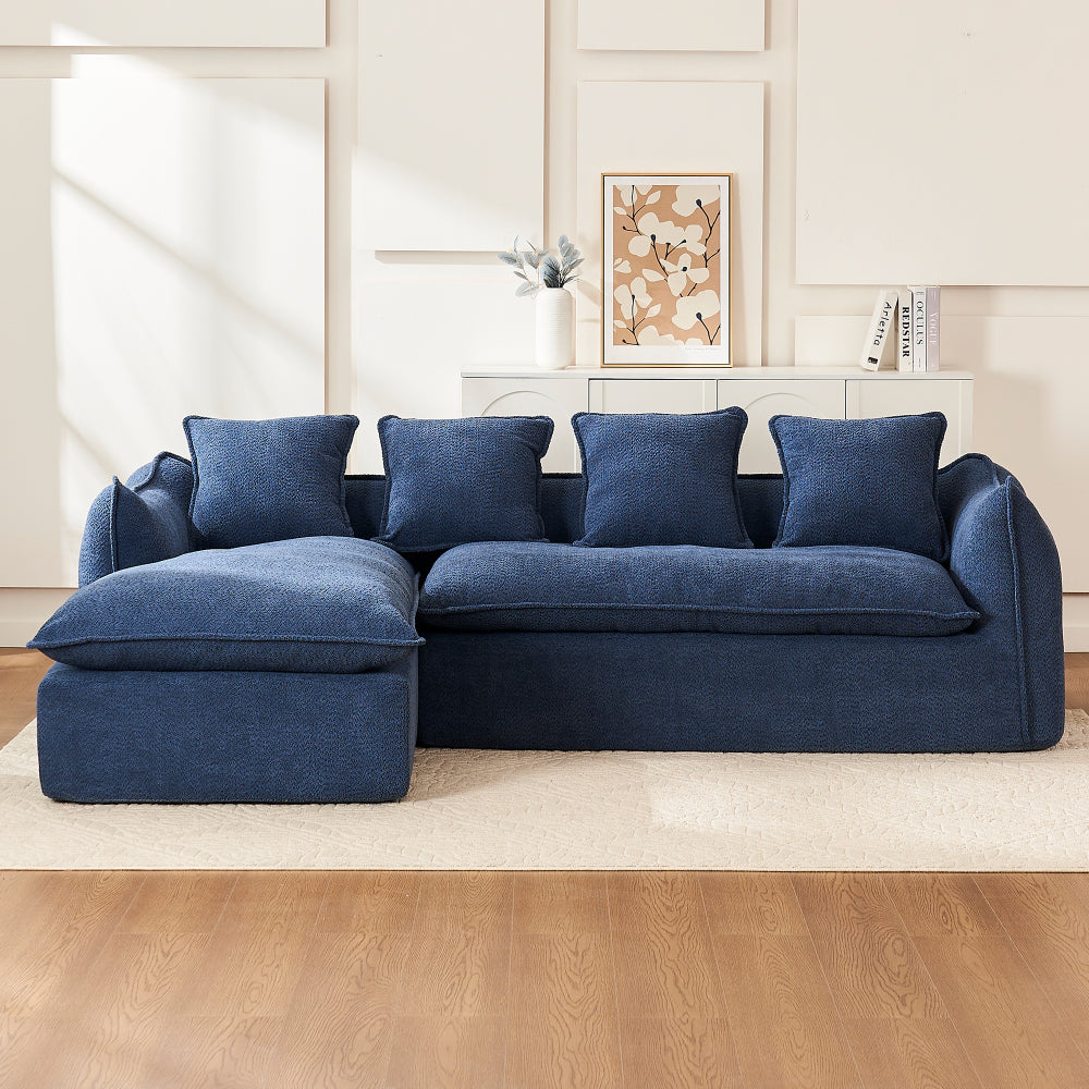 Seat Sofa 3 Seater for Living Room Oversized Comfy Sofa L-Shape Sofa Couch with Chaise Home Furniture Sleeper Sectional Sofa for Apartment