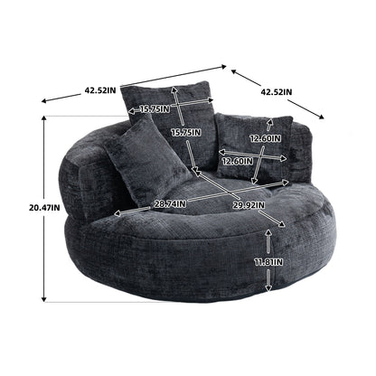 Lazy Sofa Durable Comfort Lounger High Back Bean Bag Chair Couch With Three Pillows