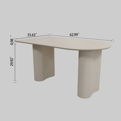 63 "Modern Fashion MDF New Cream Style Dining Table, 4-8 Person Dining Table