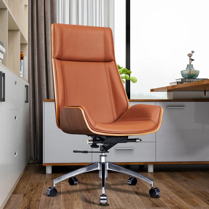 Corrigan Studio® Genuine Leather Ergonomic Office Chair Executive Swivel Chair