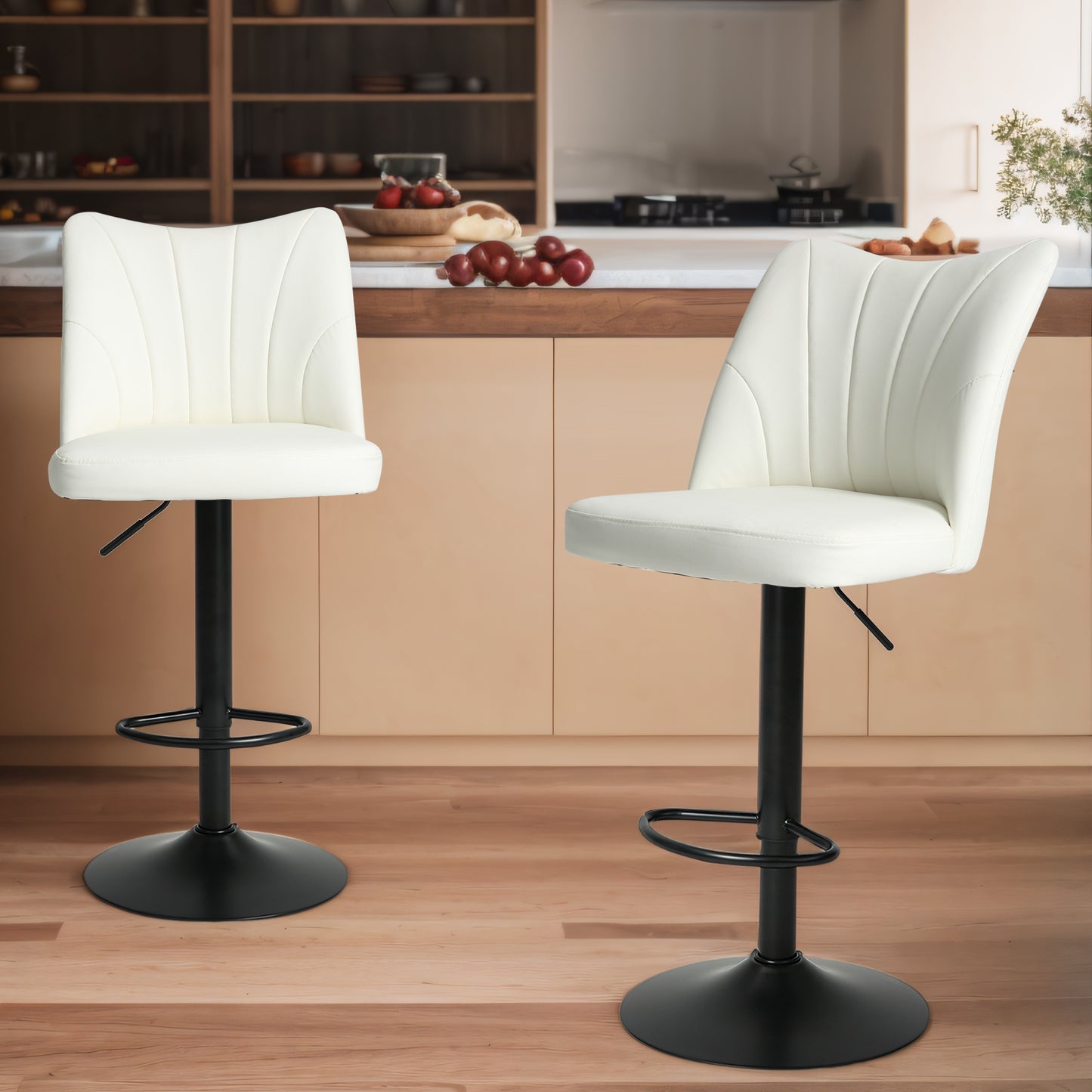 Swivel Bar Stools Set of 2,Height Adjustable Counter Stool Dining Chair