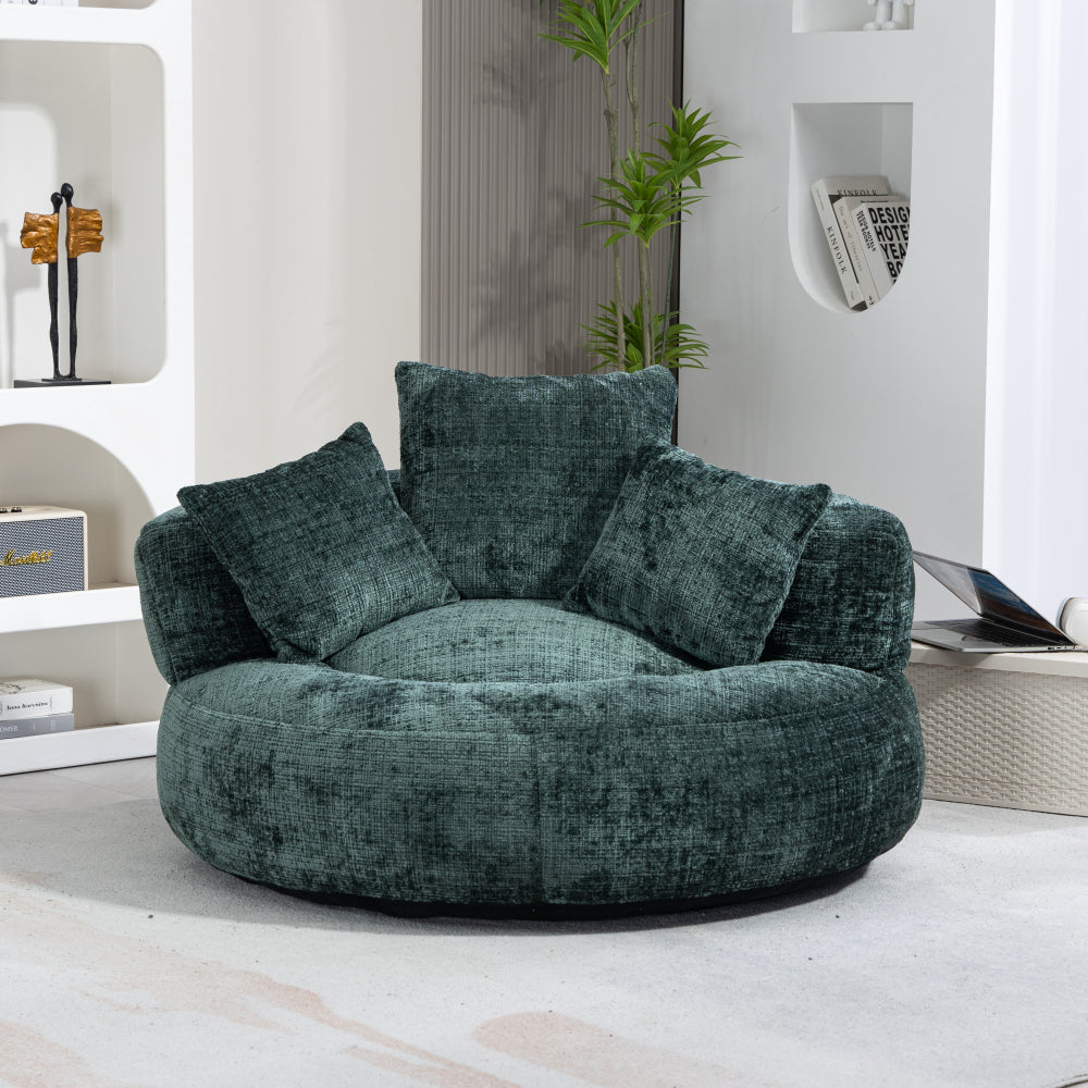 Lazy Sofa Durable Comfort Lounger High Back Bean Bag Chair Couch With Three Pillows